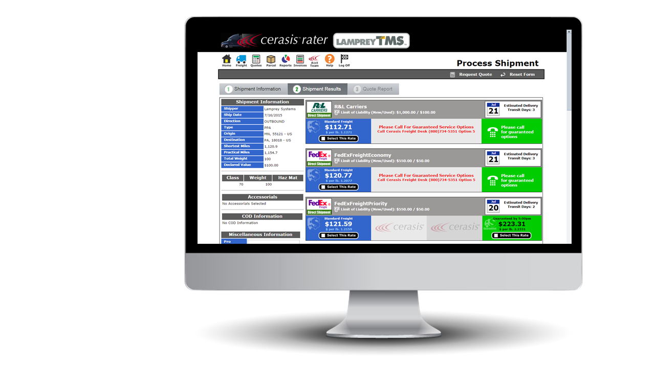 LampreyTMS TMS Freight Transportation Management System